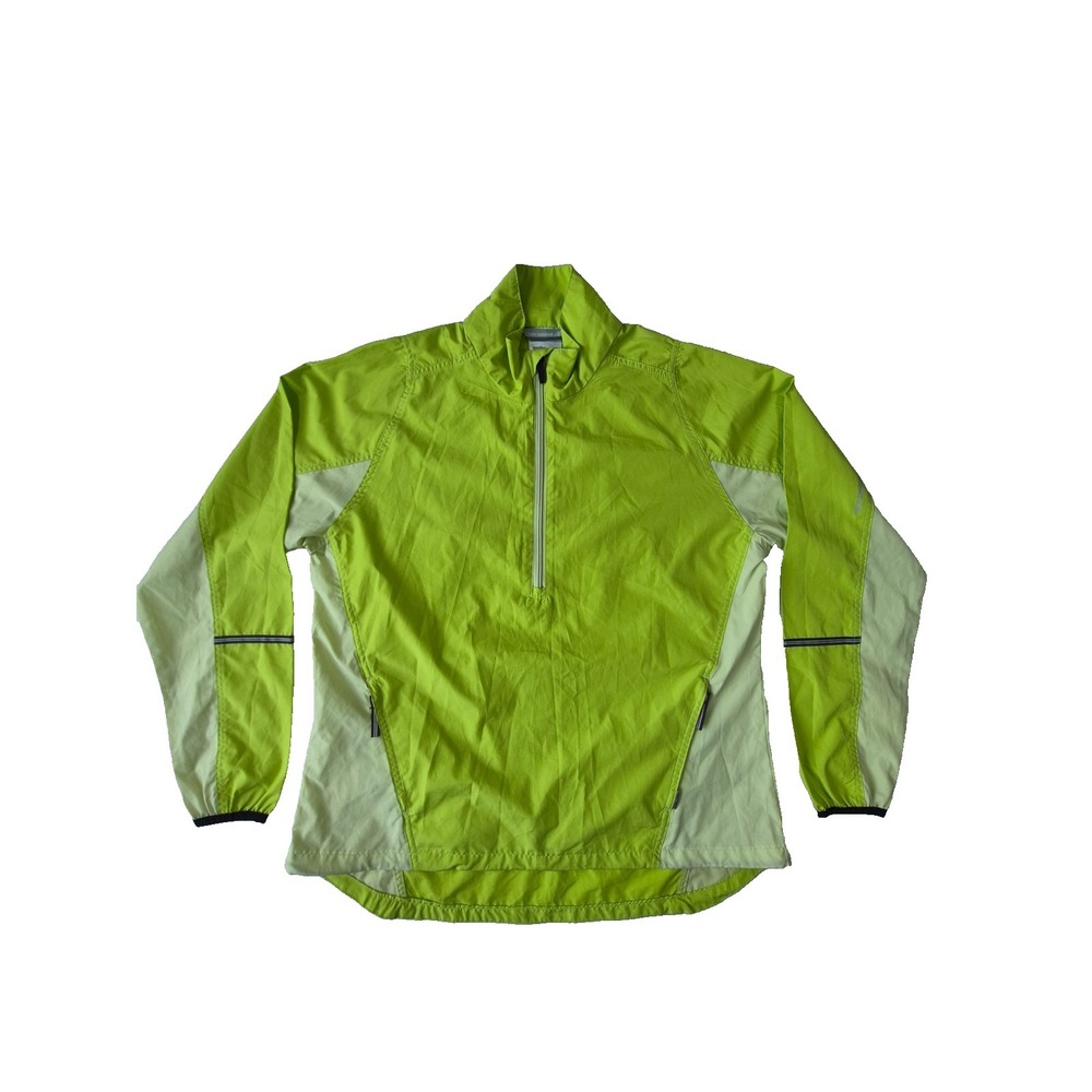 New Balance Women's XL Hi Vis Running Jacket Neon Yellow Reflective 1/4 Zip